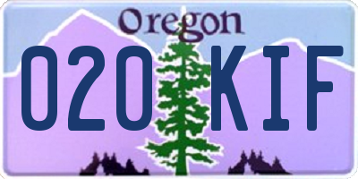 OR license plate 020KIF