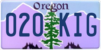 OR license plate 020KIG