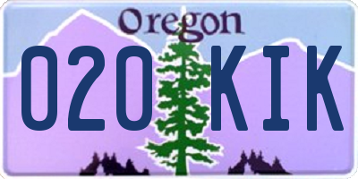 OR license plate 020KIK