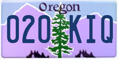OR license plate 020KIQ