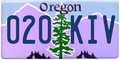 OR license plate 020KIV