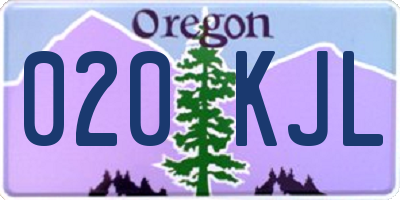 OR license plate 020KJL