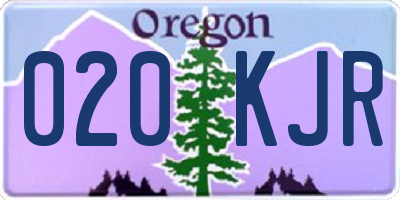 OR license plate 020KJR