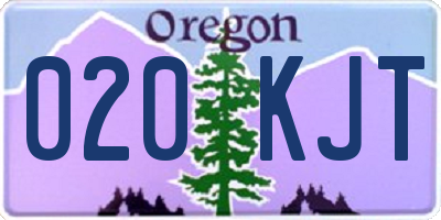 OR license plate 020KJT