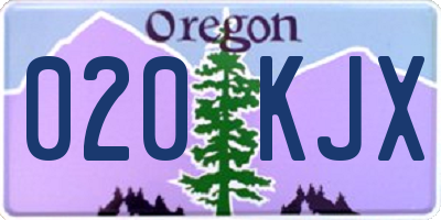 OR license plate 020KJX