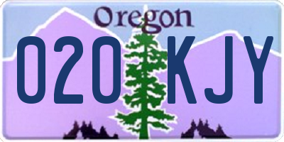 OR license plate 020KJY