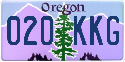 OR license plate 020KKG