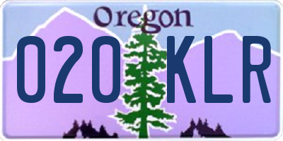 OR license plate 020KLR