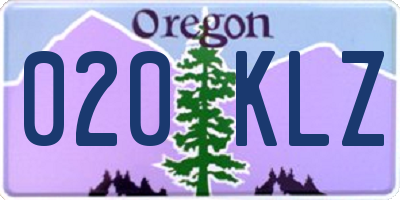 OR license plate 020KLZ