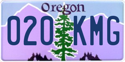OR license plate 020KMG