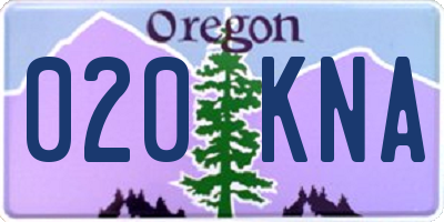 OR license plate 020KNA