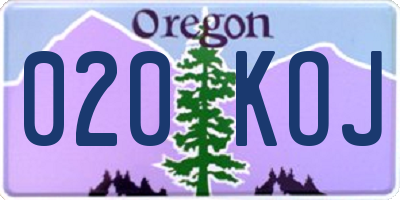 OR license plate 020KOJ