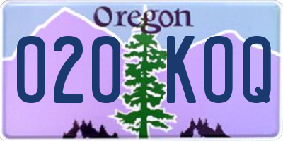 OR license plate 020KOQ