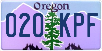 OR license plate 020KPF