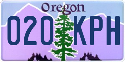 OR license plate 020KPH