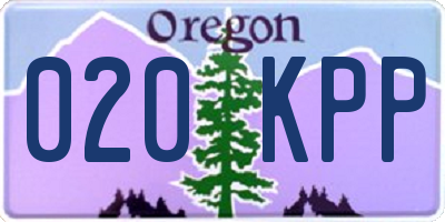 OR license plate 020KPP