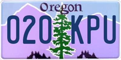 OR license plate 020KPU