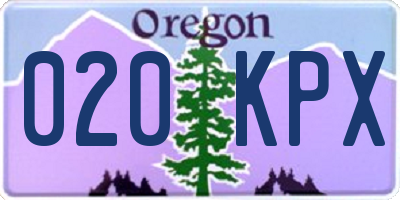 OR license plate 020KPX