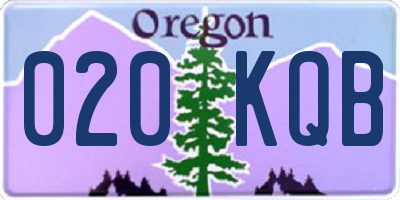 OR license plate 020KQB