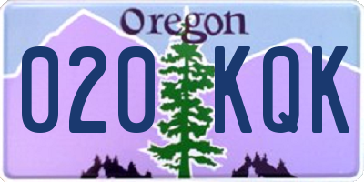 OR license plate 020KQK