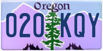 OR license plate 020KQY