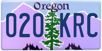 OR license plate 020KRC