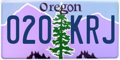 OR license plate 020KRJ