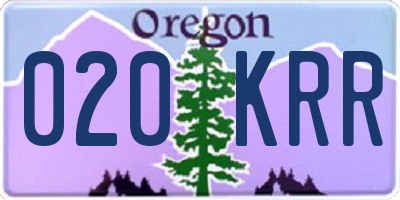 OR license plate 020KRR