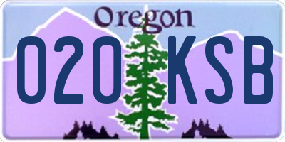 OR license plate 020KSB