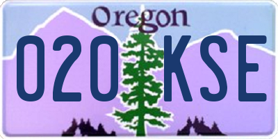 OR license plate 020KSE