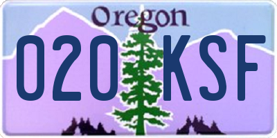 OR license plate 020KSF