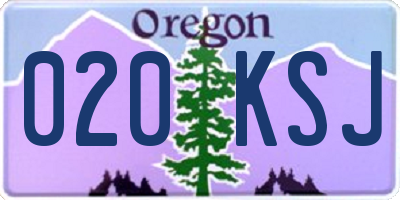 OR license plate 020KSJ