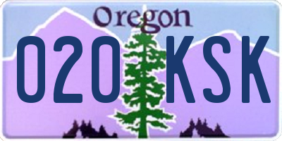 OR license plate 020KSK