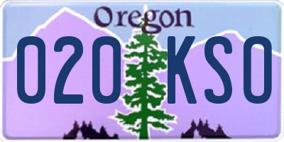 OR license plate 020KSO