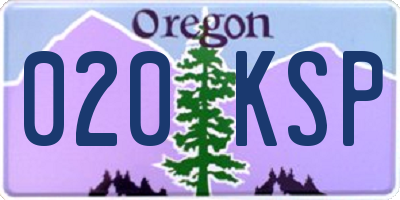 OR license plate 020KSP