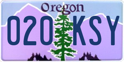 OR license plate 020KSY
