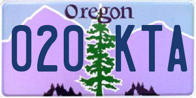 OR license plate 020KTA