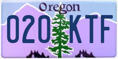 OR license plate 020KTF