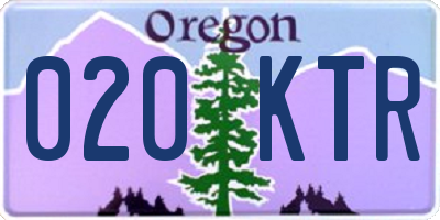 OR license plate 020KTR