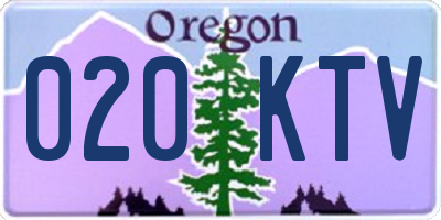 OR license plate 020KTV