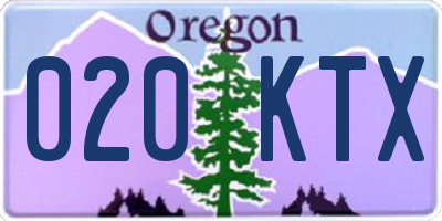 OR license plate 020KTX