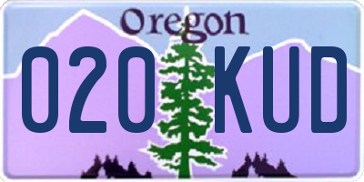 OR license plate 020KUD