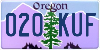 OR license plate 020KUF
