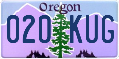 OR license plate 020KUG