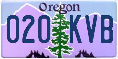 OR license plate 020KVB