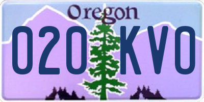 OR license plate 020KVO