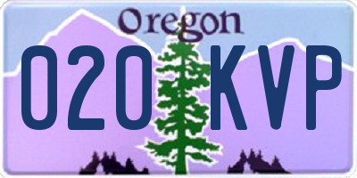 OR license plate 020KVP