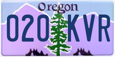 OR license plate 020KVR