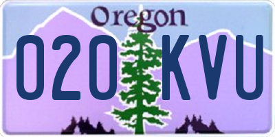OR license plate 020KVU