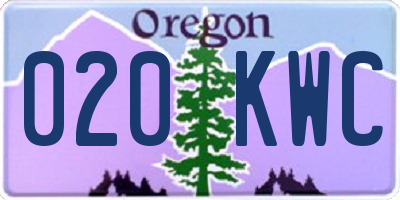 OR license plate 020KWC